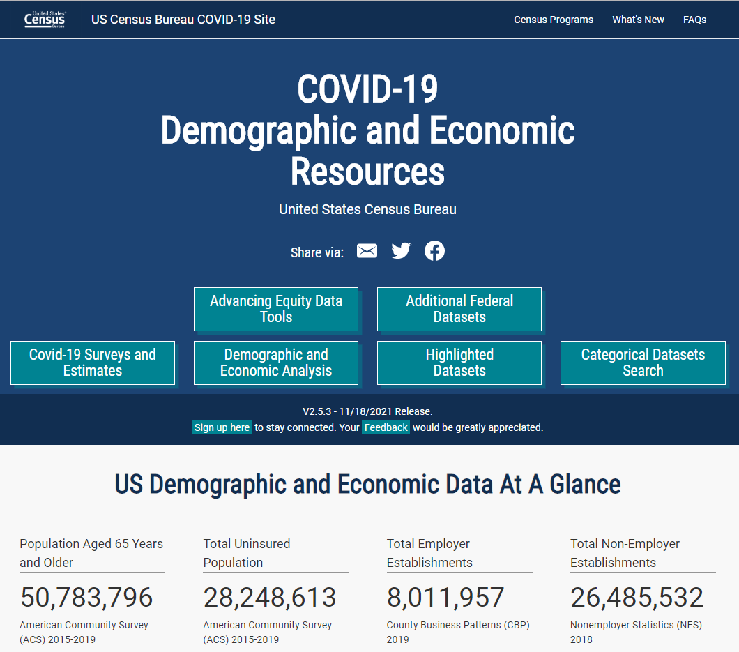 COVID-19 Demographic and Economic Resources