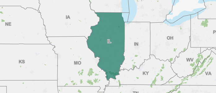 Image of Illinois and surrounding states