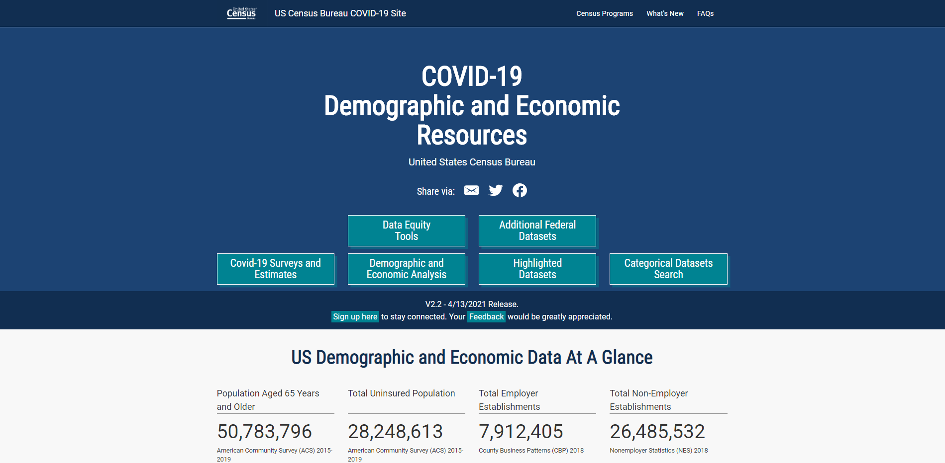 COVID-19 Demographic and Economic Resources