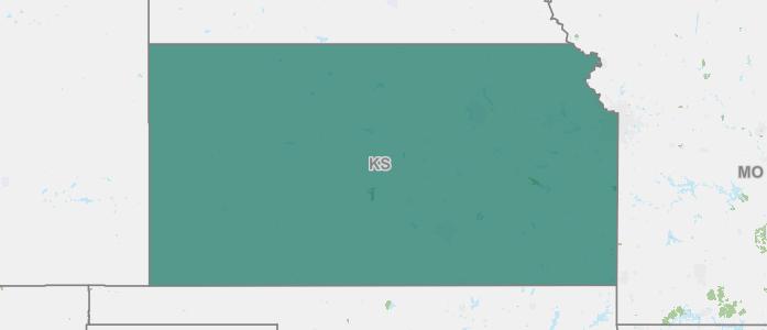 Image of Kansas and the surrounding U.S. States