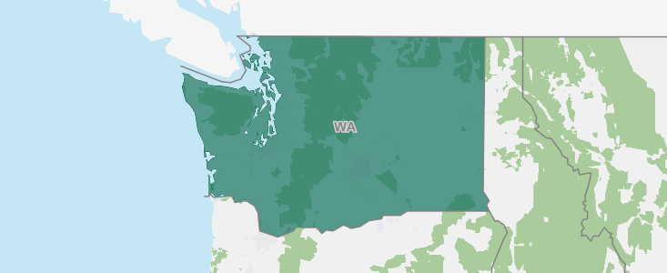 Image of Washington and surrounding U.S. States