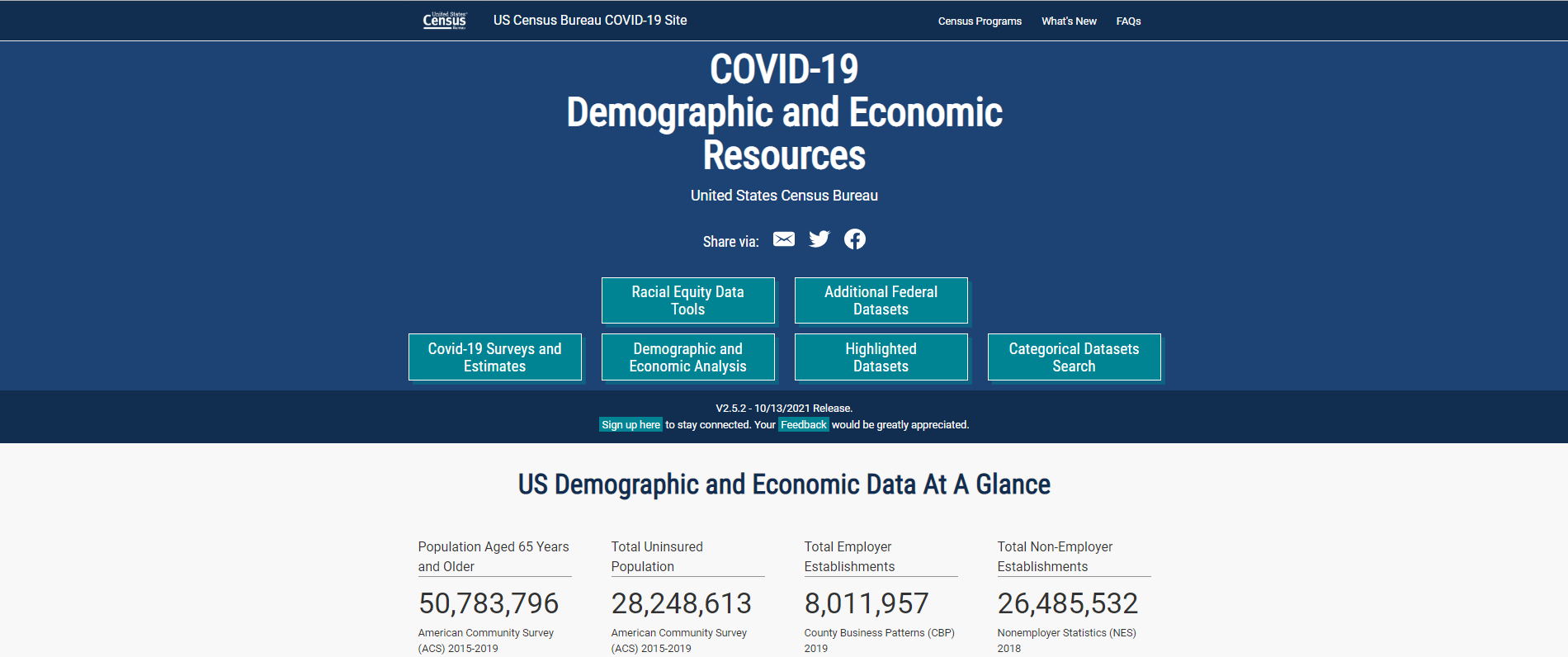 COVID-19 Demographic and Economic Resources