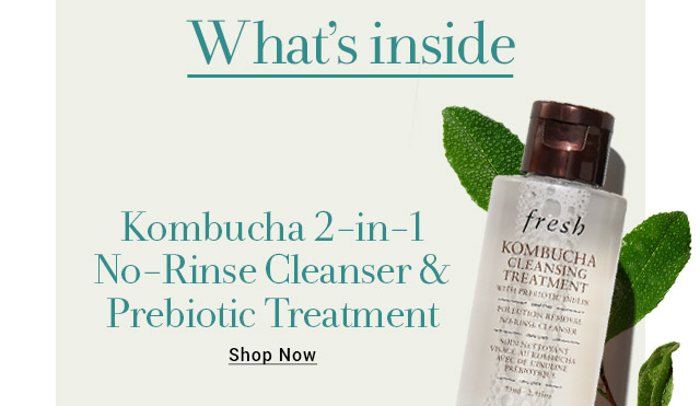 Kombucha 2-in-1 No-Rinse Cleanser & Prebiotic Treatment Shop Now