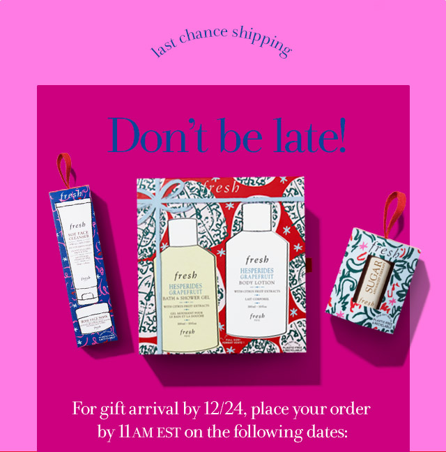 Don’t be late!