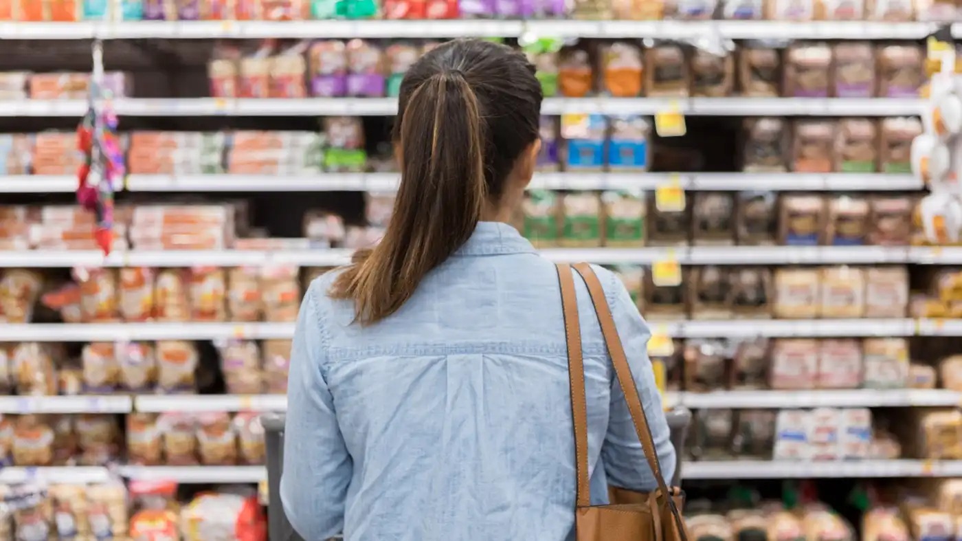 A woman shopping.