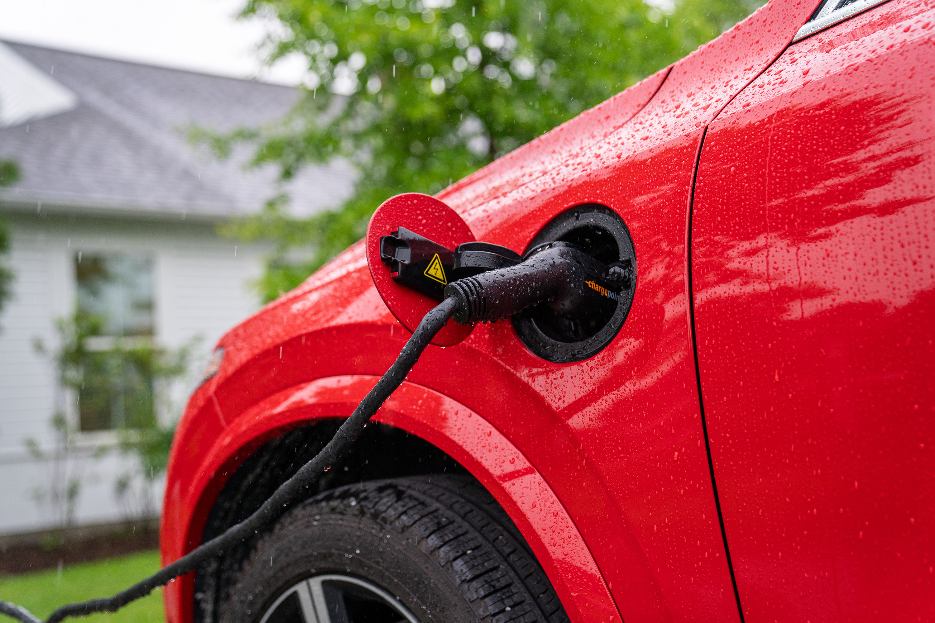 red EV charging