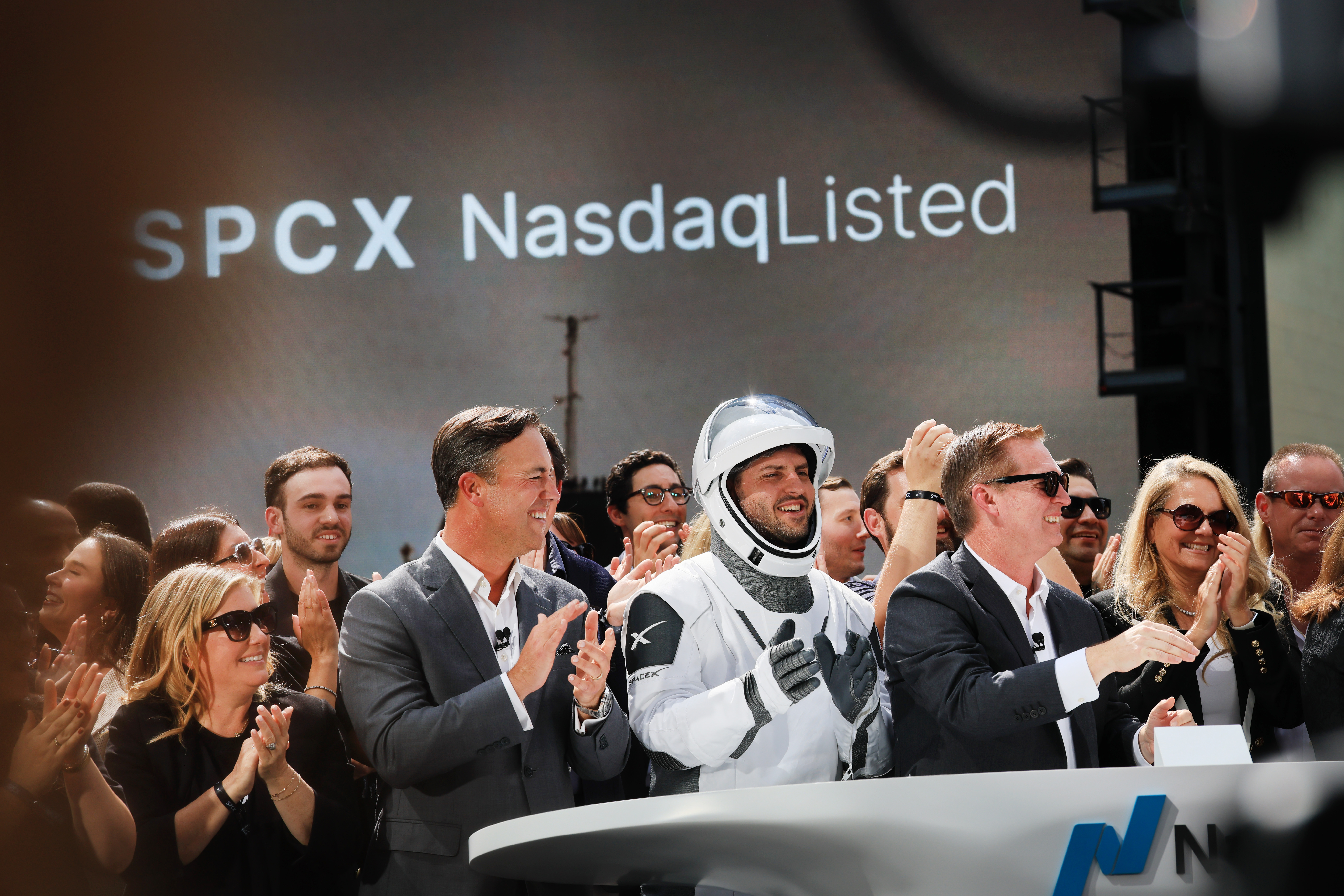 SpaceX employees and investors celebrate SpaceX's IPO today.