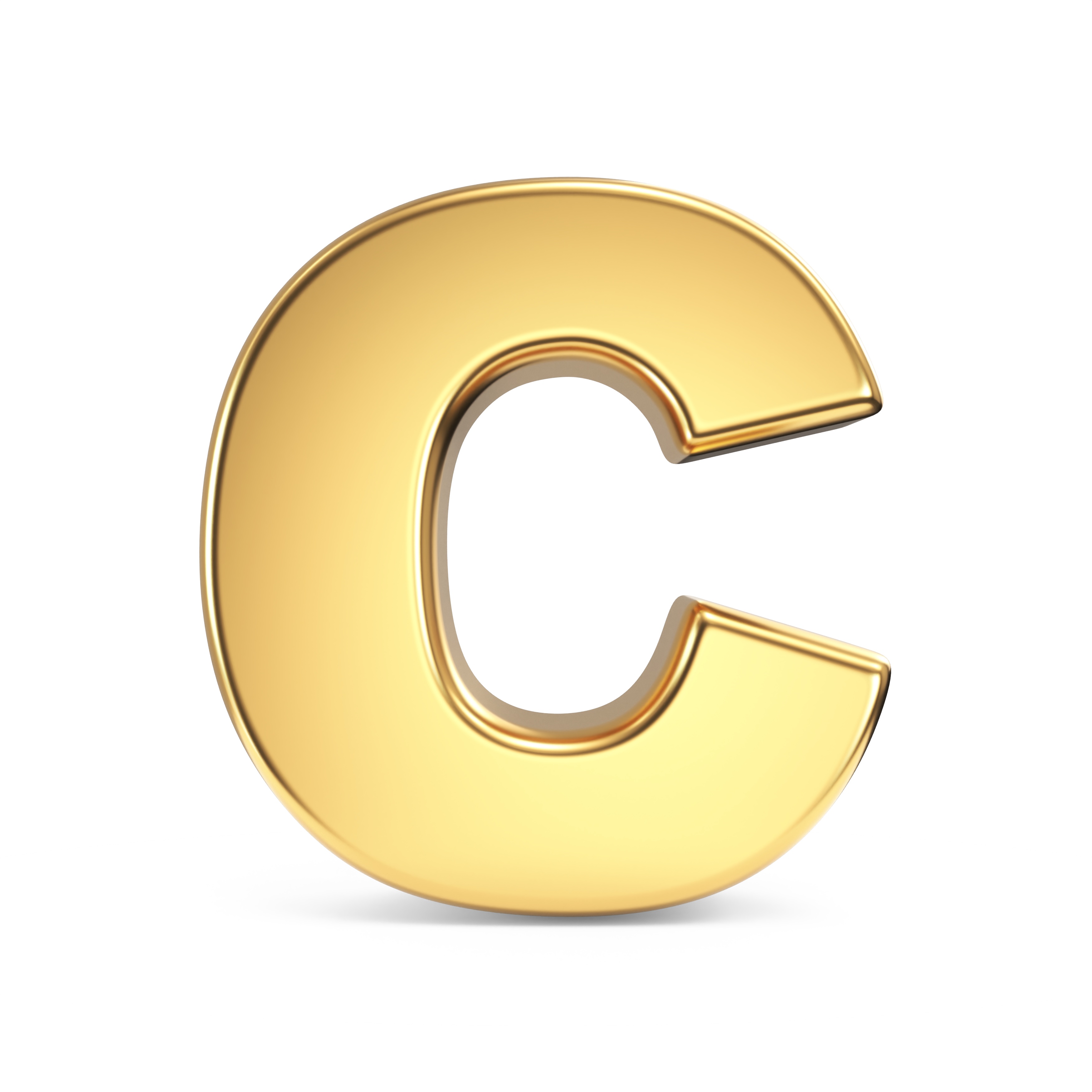 A gold letter C