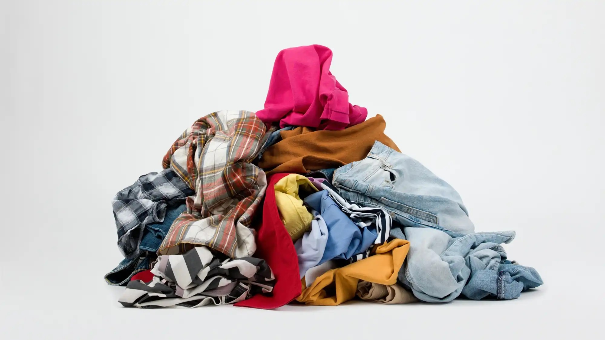 A stock photo of a pile of clothing