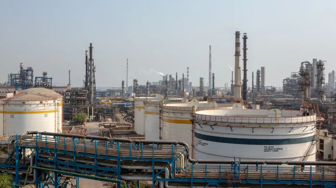 An oil refinery