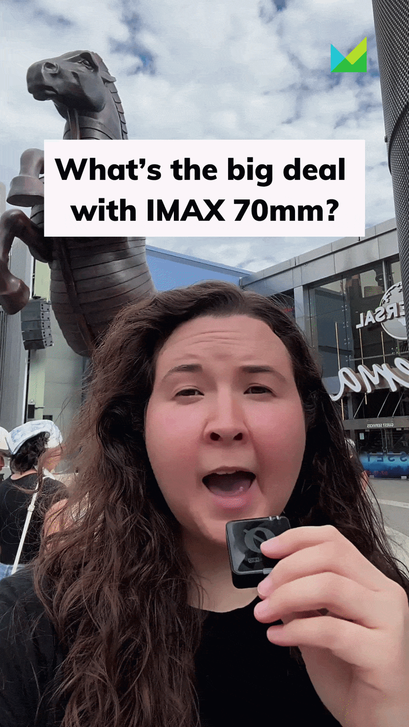 An animated gif of the linked Instagram video shows producer Emily Macune talking about The Odyssey