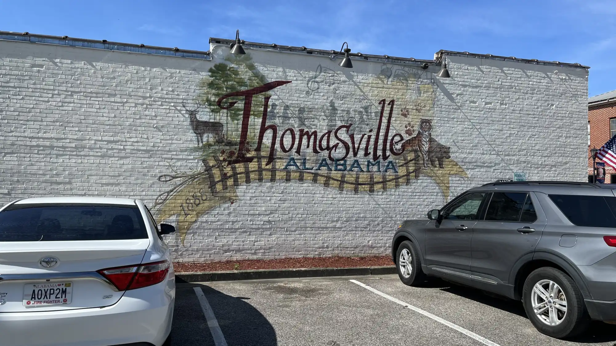 A mural says 