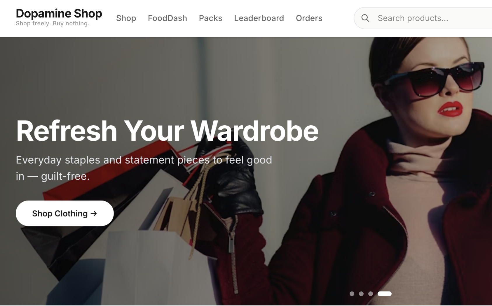 A screenshot of Dopamine Shop