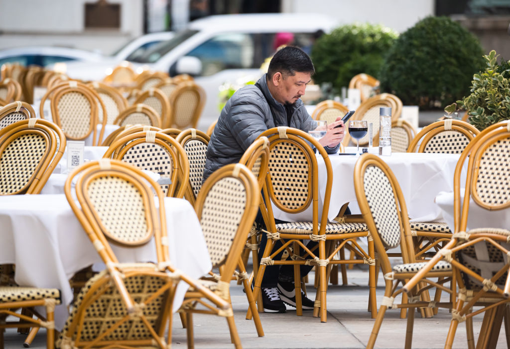 Man at table alone