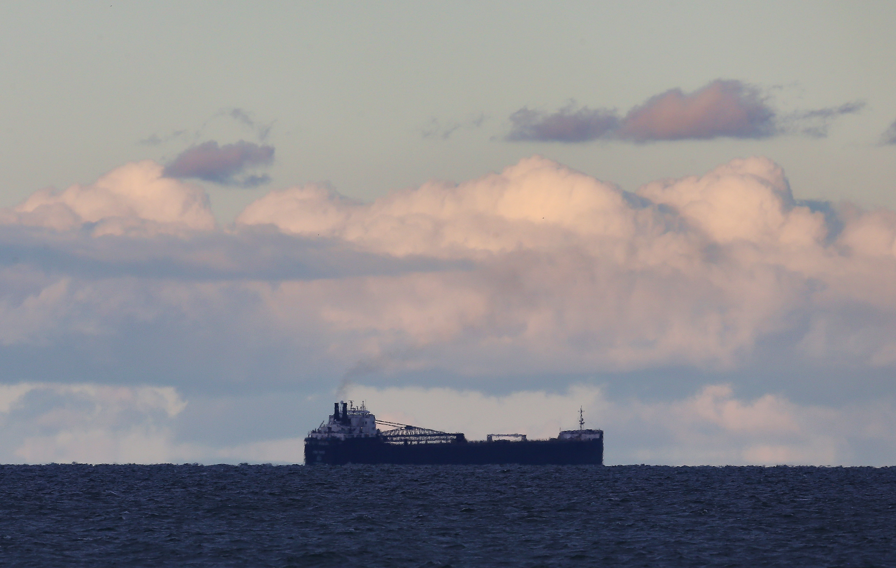 A cargo ship on Lake Ontario 