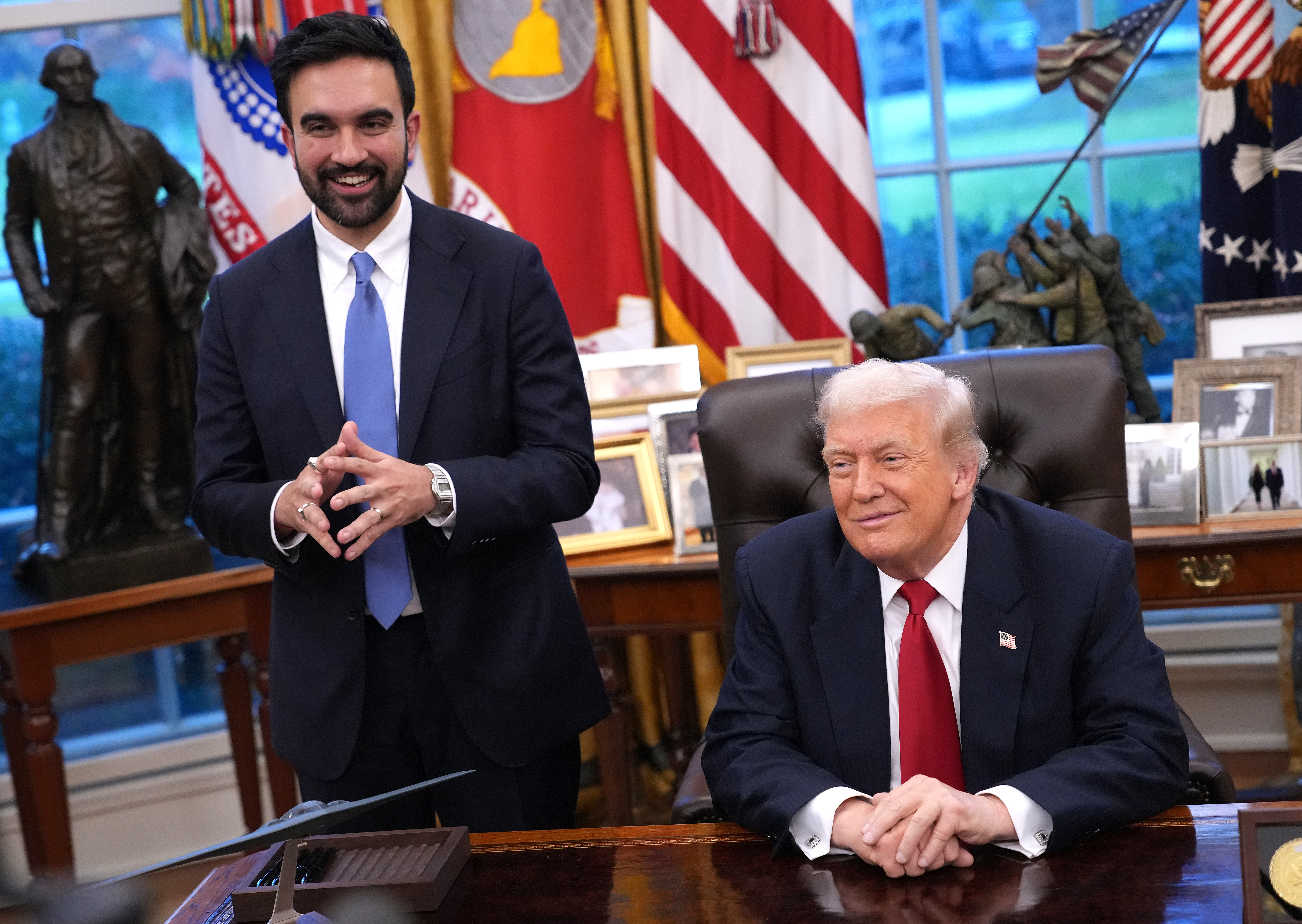Zohran Mamdani and President Trump meet in the oval office.