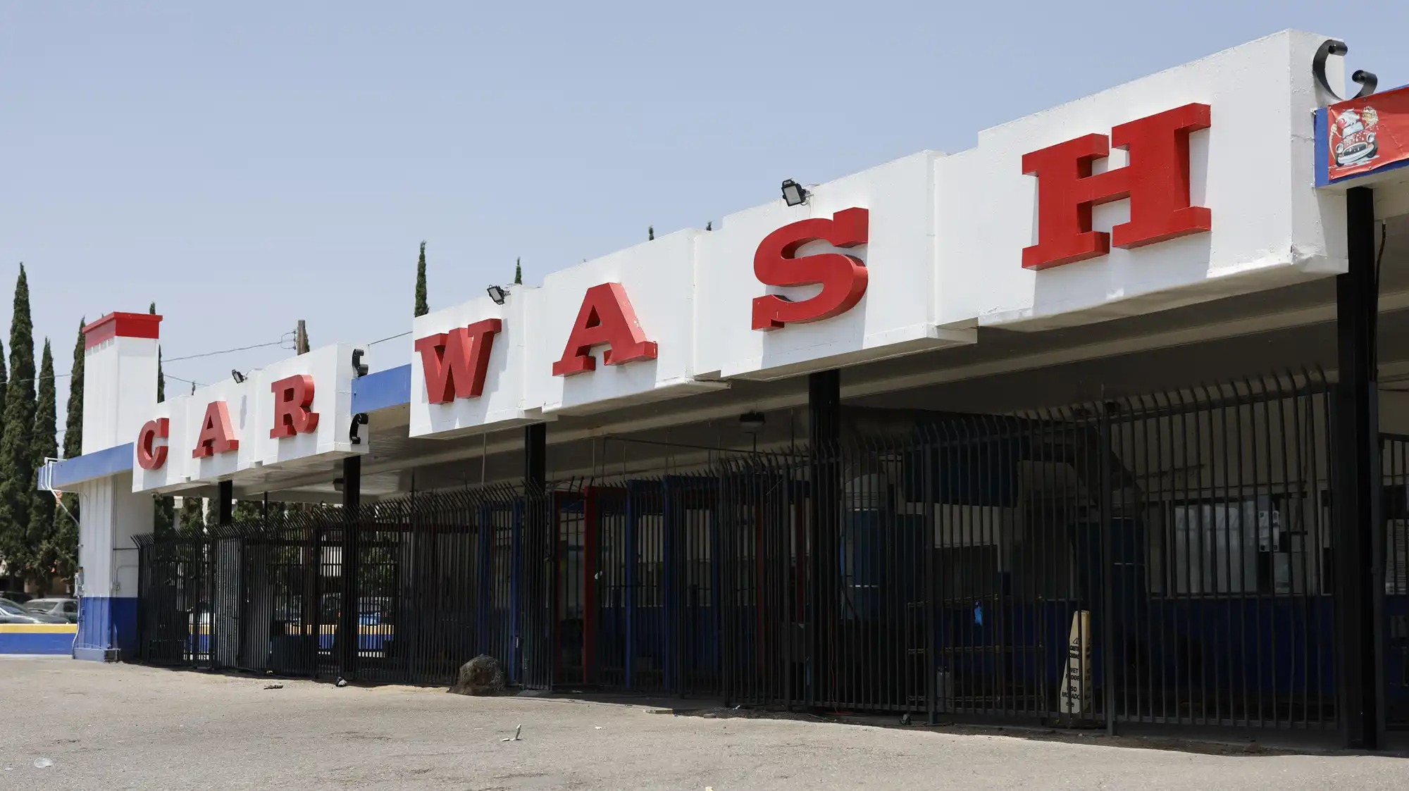 The exterior of a Los Angeles car wash.