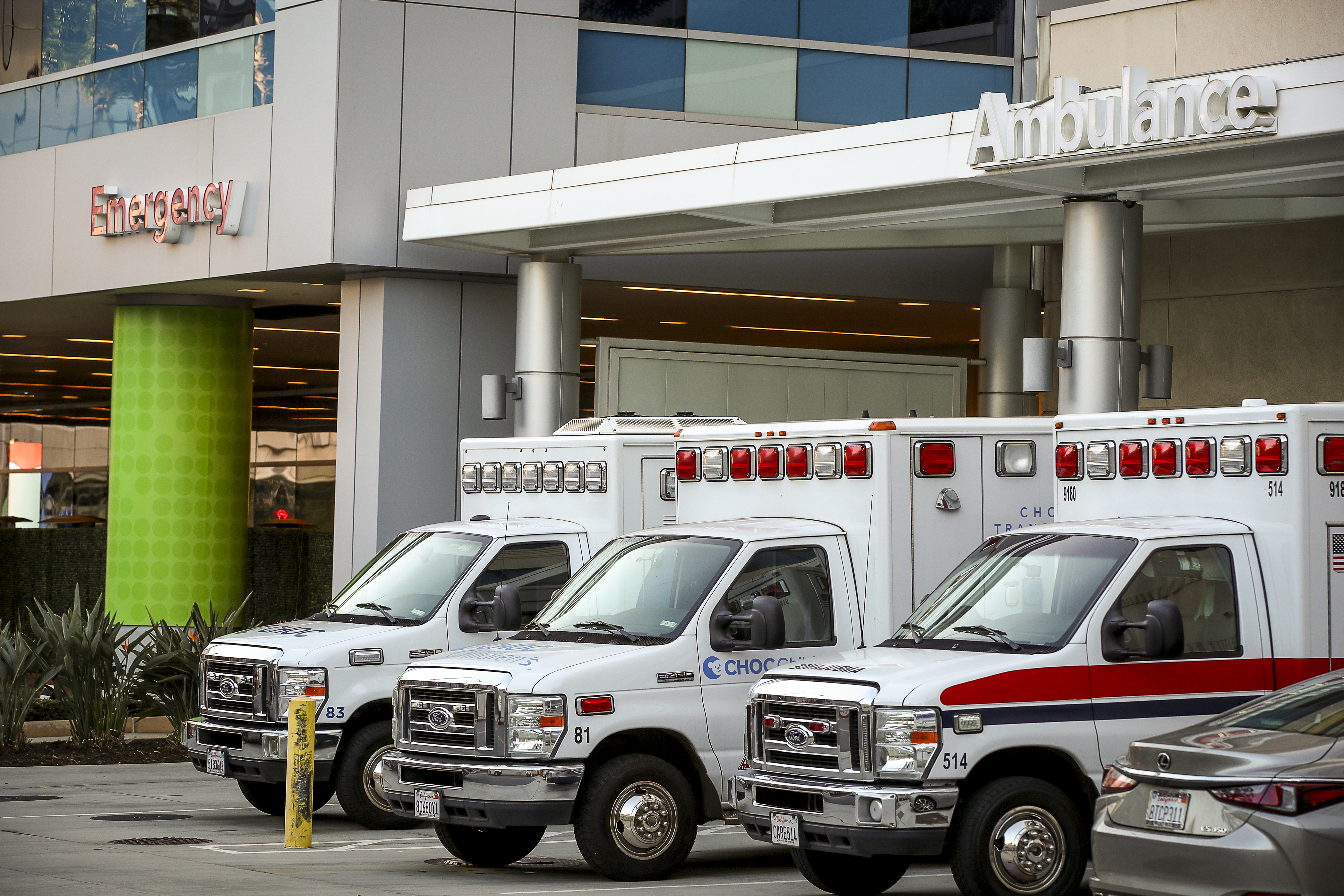 ambulances parked in front of hospital