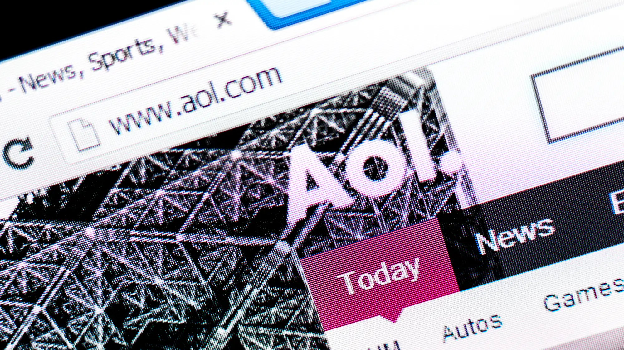 A screen grab of an AOL homepage