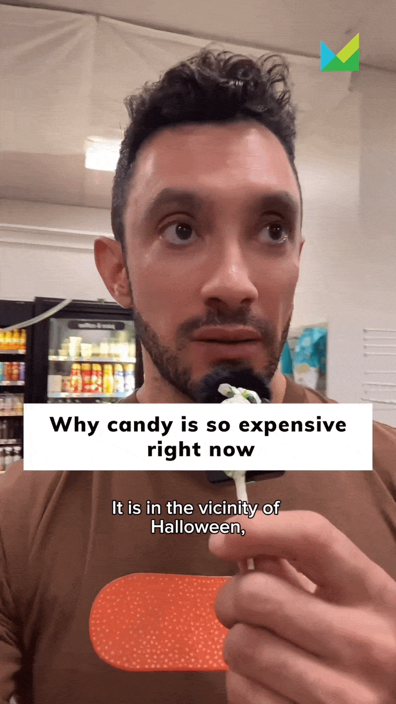 A gif of Sabri Ben-Achour saying candy prices are 